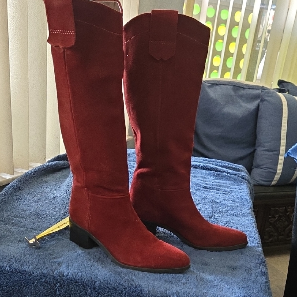 Bella Vita Red Suede Heeled Boots